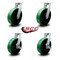 Service Caster 12 Inch Heavy Duty Green Poly on Cast Iron Wheel Swivel Caster Set with 2 Brakes SCC-KP92S1230-PUR-GB-2-SLB-2 - alternate 1